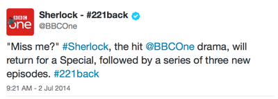 Sherlock tweet